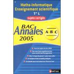 Annales Bac Sujets corrigés mathématiques informatique et enseignement scientifique 1ère L