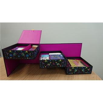 Mon petit monde de papeterie - Coffret avec des stickers, stylos, strass, bloc-note, enveloppes, gom