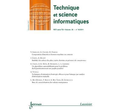 Technique et science informatiques rsti serie tsi volume 30