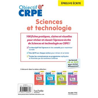 Objectif crpe - 100 fiches efficaces pour bien réviser - sciences et technologie