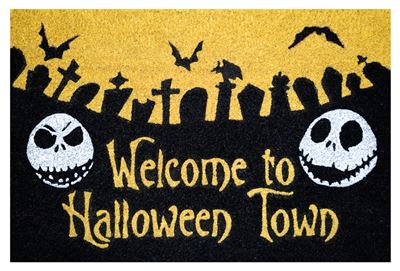 Paillasson Halloween Artoid - Décoration Saisonnière Squelette Et Étoiles - 40x60 Cm - Pour Intérieur Et Extérieur