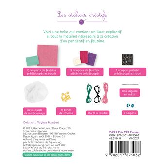 Pendentif feutrine coco - mini-boîte avec accessoires