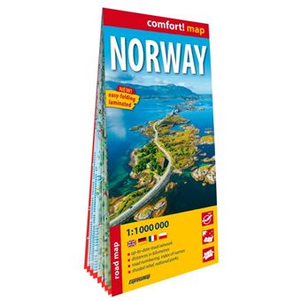 Norvège 1/1M (carte grand format laminée) - Anglais