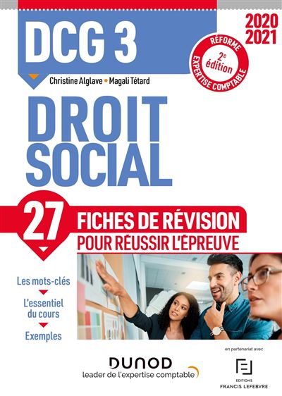 DCG 3 Droit social - Fiches de révision - 2020-2021