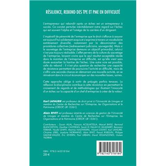 Résilience, rebond des TPE et PME en difficulté
