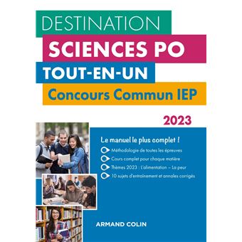 Destination Sciences Po - Concours commun IEP 2023