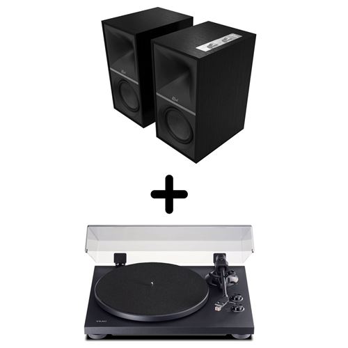Enceintes Actives Hi-Fi Klipsch The Sevens Noir Vendues Par Paire + Platine Vinyle Teac Tn-280Bt/A3 Noir