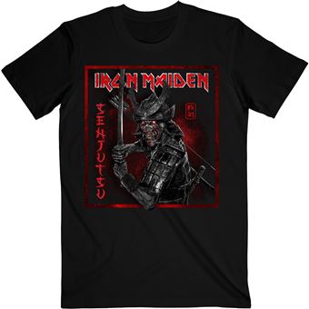 T-Shirt Noir Iron Maiden Senjutsu Back Cover Vertical Logo