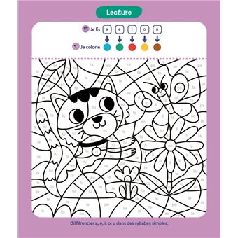 Coloriages malins: Les chatons - Lecture et calcul CP