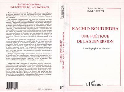 Rachid boudjedra une poetique de la subversion - H. Gafaiti - broché