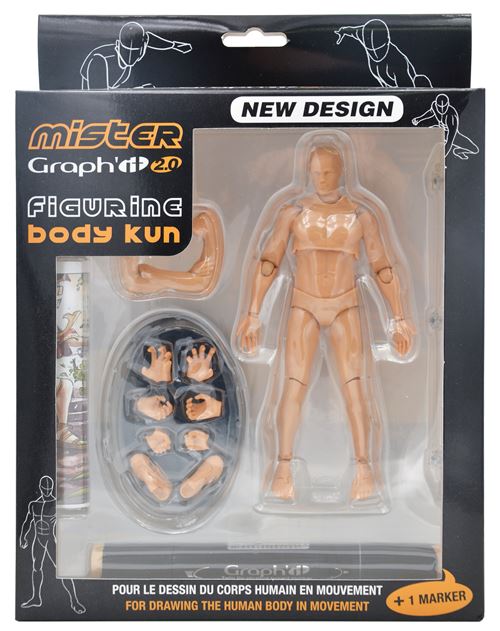 Figurine articulée pour dessin  Mister Graph'it 2.0 + marqueur