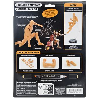 Figurine articulée pour dessin  Mister Graph'it 2.0 + marqueur