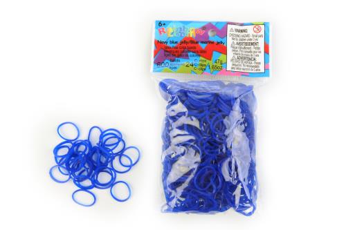 Recharges 600 élastiques Rainbow Loom Bleu marine jelly