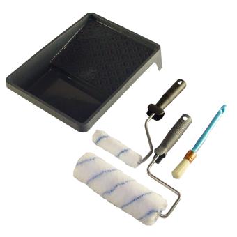 Set Bac à peinture + Rouleau 180 mm + Mini rouleau 110 mm + Brosse rouleau à prix mini