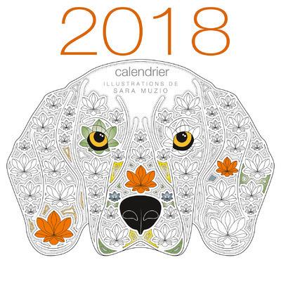 Calendrier mural 2018 Chiens à colorier