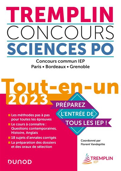 Tremplin Concours Sciences Po Tout-en-un 2023 Concours commun IEP