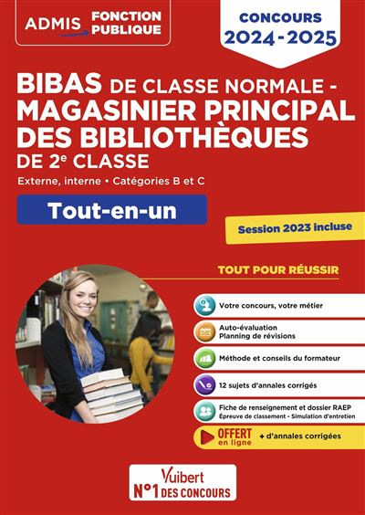Concours Bibliothécaire assistant spécialisé - Tout-en-un - Catégorie B