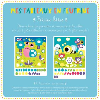 Mes tableaux en feutrine - Petites bêtes