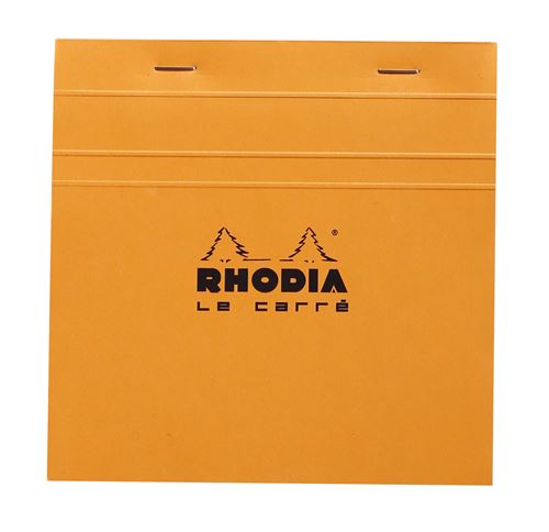 Bloc agrafé Rhodia N°148 80 Feuilles 14,8 x 14,8 cm Orange