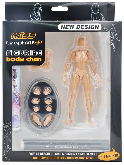 Figurine articulée pour dessin Miss Graph'it 2.0 + marqueur