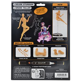 Figurine articulée pour dessin Miss Graph'it 2.0 + marqueur