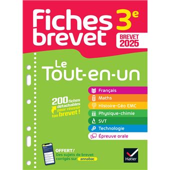 Fiches brevet Le tout-en-un - Nouveau Brevet 2025 (toutes les matières)