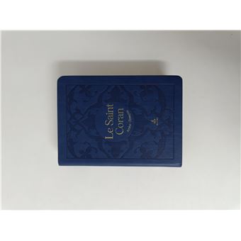 Saint Coran, couverture tissu bleu