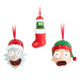 Set de 3 décorations de Noël Rick & Morty - Rick, Morty et Pickle Rick