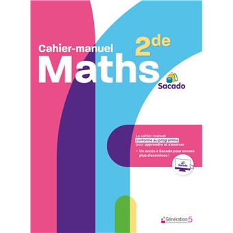 Cahier-manuel maths seconde Sacado