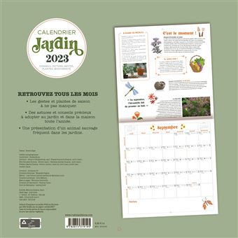 Calendrier jardin 2023