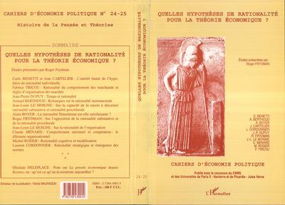 Quelles hypotheses de rationalisation -  Collectif - broché