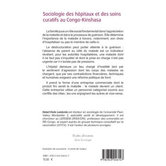 Sociologie des hôpitaux et des soins curatifs au Congo- Kinshasa