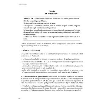 Fondamentaux  - La Constitution commentée 2023-2024