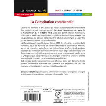 Fondamentaux  - La Constitution commentée 2023-2024