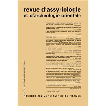 Revue d'assyriologie 2019, vol.113
