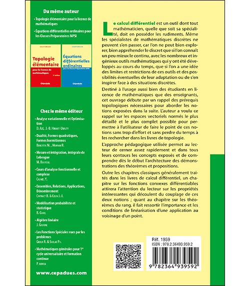 Calcul Differentiel Cours Et Exercices Corriges Broche Leonard Todjihounde Achat Livre Fnac