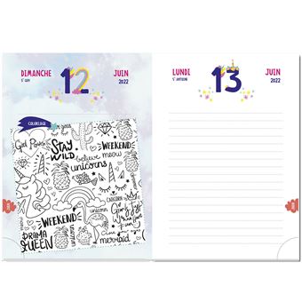 Agenda Scolaire Licorne 2021-2022