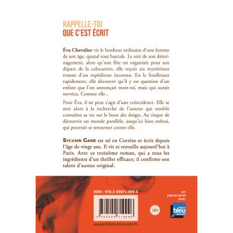 Rappelle-toi que c'est écrit