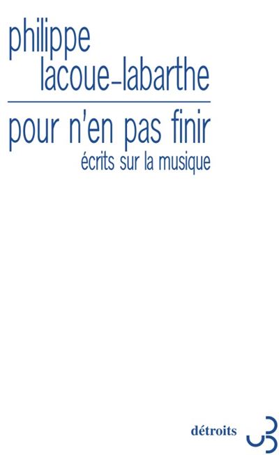 Pour n'en pas finir ecrits sur la musique