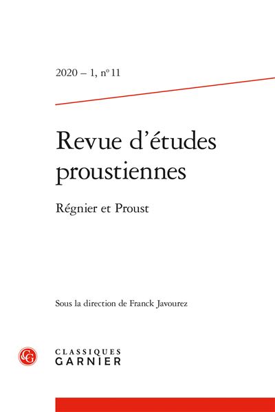 Revue d'études proustiennes