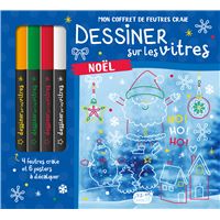 Mon coffret de feutres craie - dessiner sur les vitres - noël