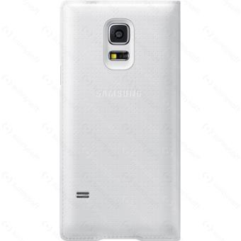 Samsung S View EF-CG800B - Étui à rabat pour téléphone portable - blanc scintillant avec motif poinçon - pour Galaxy S5 Mini, S5 Mini Duos