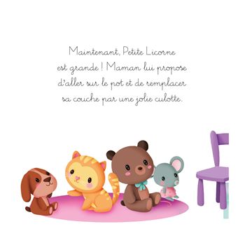 Petite licorne va sur le pot