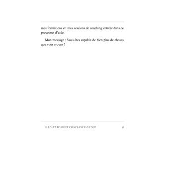 L'art d'avoir confiance en soi