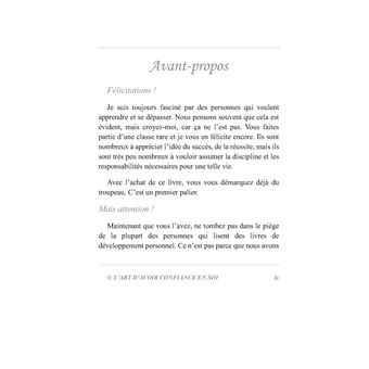 L'art d'avoir confiance en soi