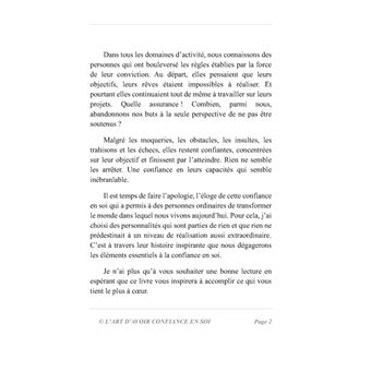 L'art d'avoir confiance en soi
