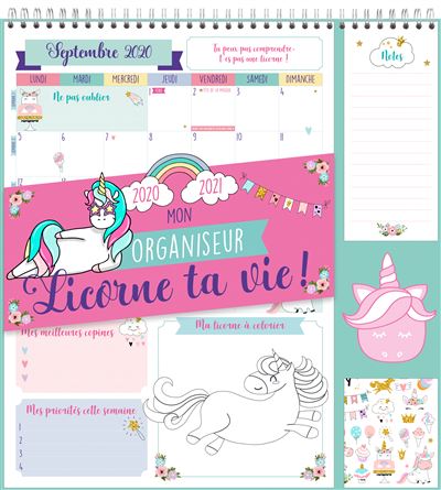 Organiseur 2020 - 2021 Licorne ta vie !