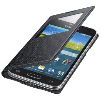 Samsung S View EF-CG800B - Étui à rabat pour téléphone portable - noir charbon avec motif poiçon - pour Galaxy S5 Mini, S5 Mini Duos