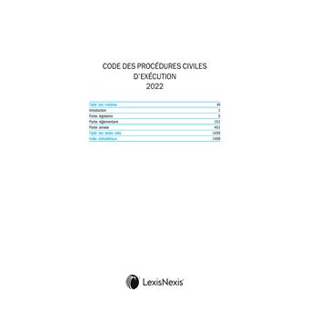 Code des procédures civiles d'exécution 2022
