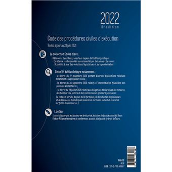 Code des procédures civiles d'exécution 2022